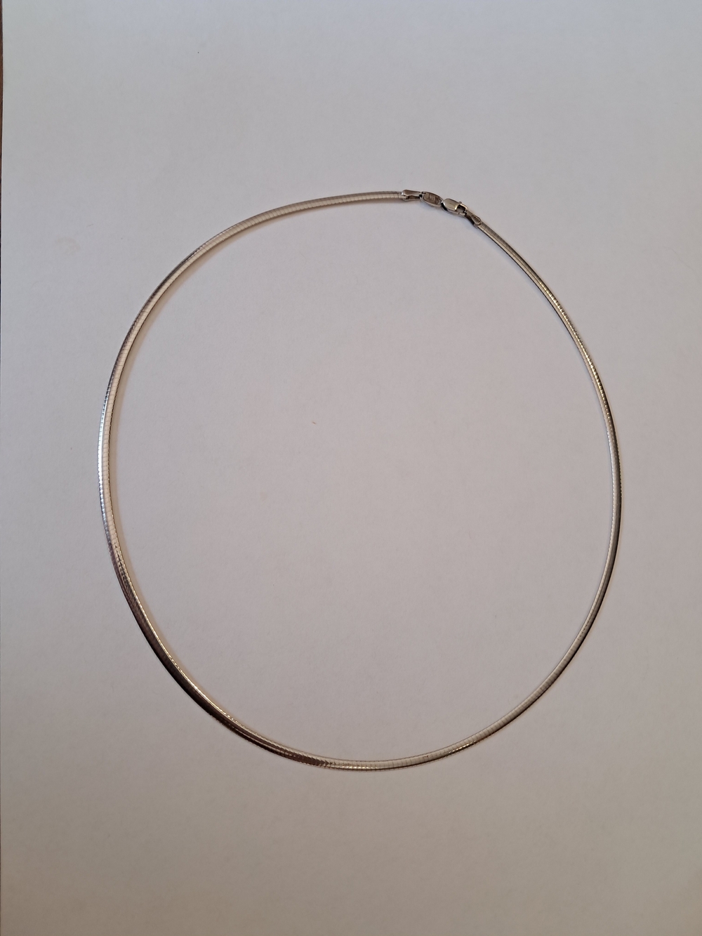 10K Gold & Sterling Silver Reversible Omega Chain Necklace 17-18" 925 1/15 - Picture 10 of 12